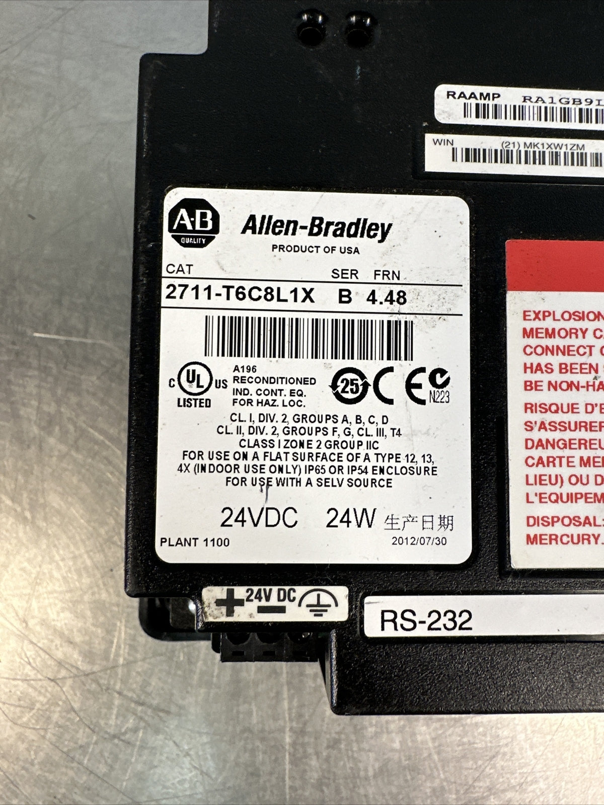 PainelView 600 Allen Bradley 2711-T6C8L1X (BIN-3.4.5)