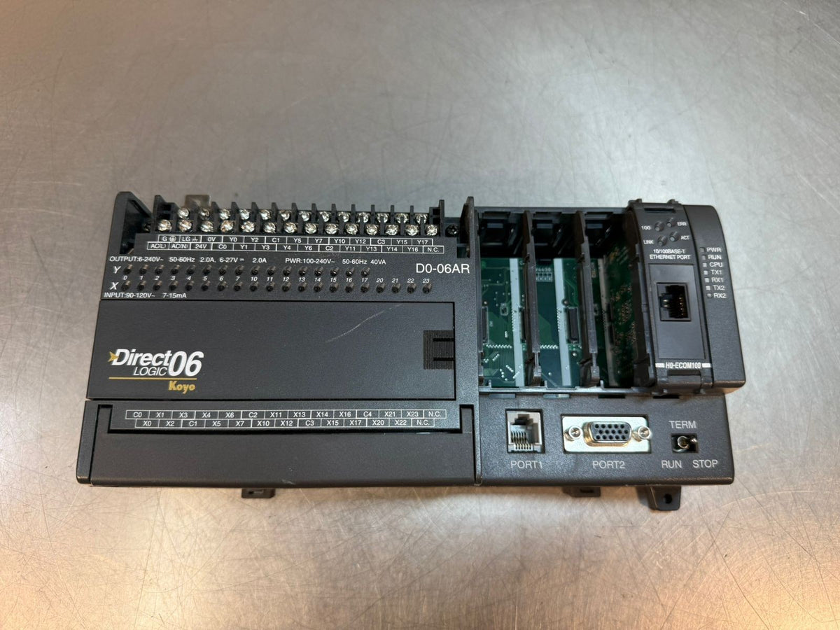 Koyo Direct Logic 06 D0-06AR Module plus H0-ECOM100 (6.4.5)