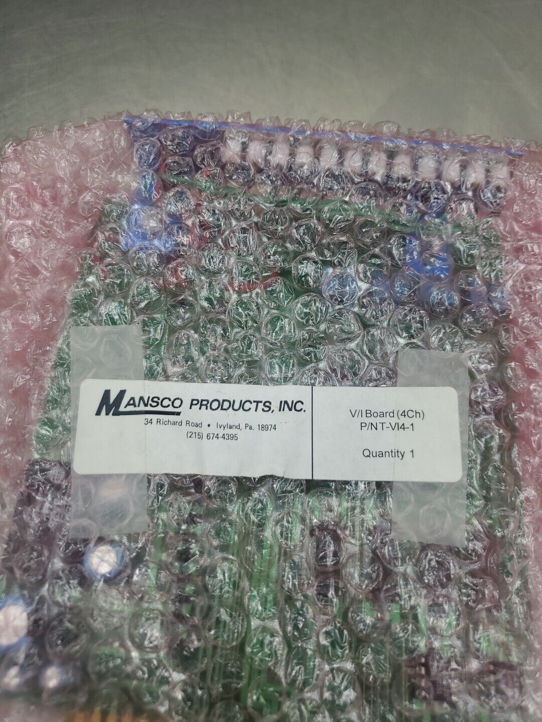 MANSCO PRODUCTS T-VI4-1 4CH V/I BOARD.                                     3D-2.