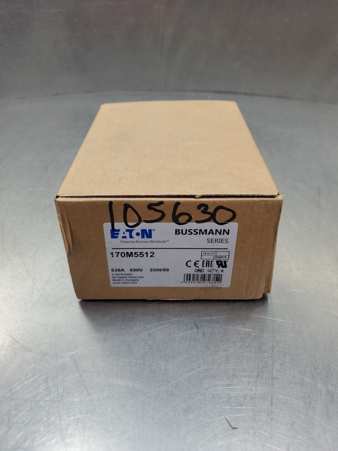 EATON BUSSMANN 170M5512 Fast Acting Fuse, 630A 690V, Lot of 6.             4C-34