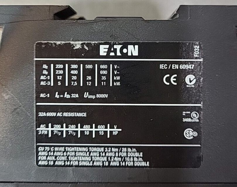 EATON XTCF032C10  32A 600V F032(BIN354)