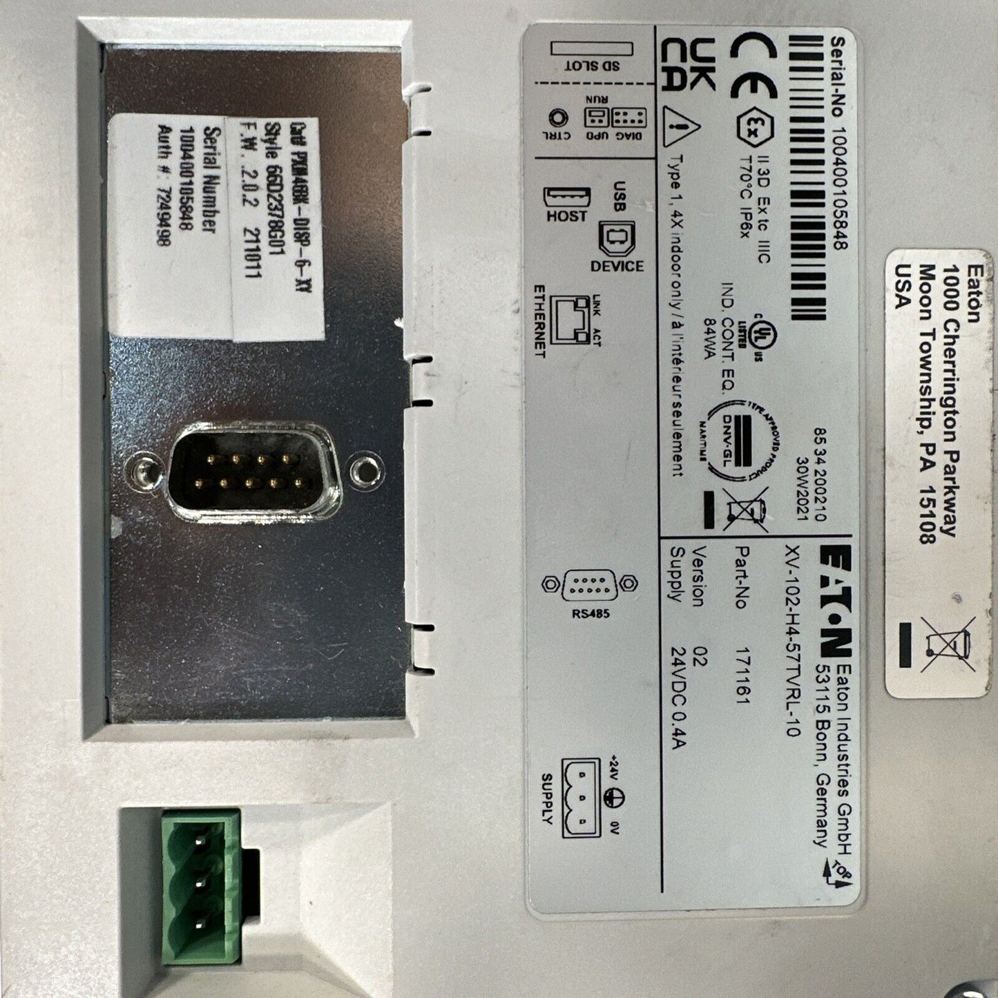 Eaton Touch Panel 5,7" XV-102-H4-57TVRL-10 (BIN-1.1.1)