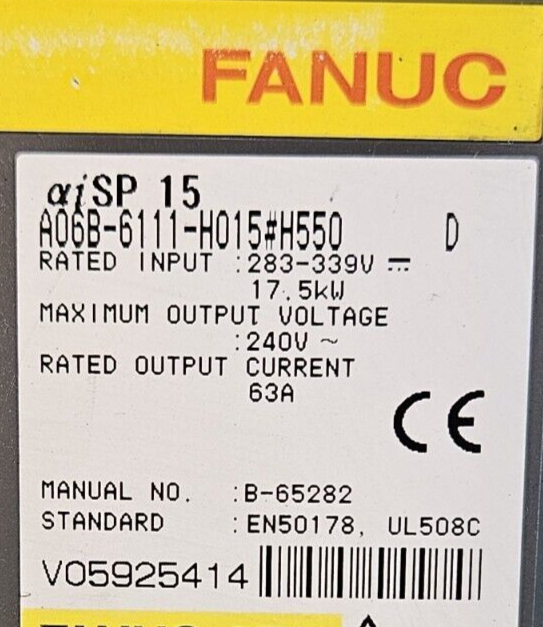 FANUC A06B-6111-H015#H550 Servo Drive 17.5Kw 240V 63A                   (BIN333)