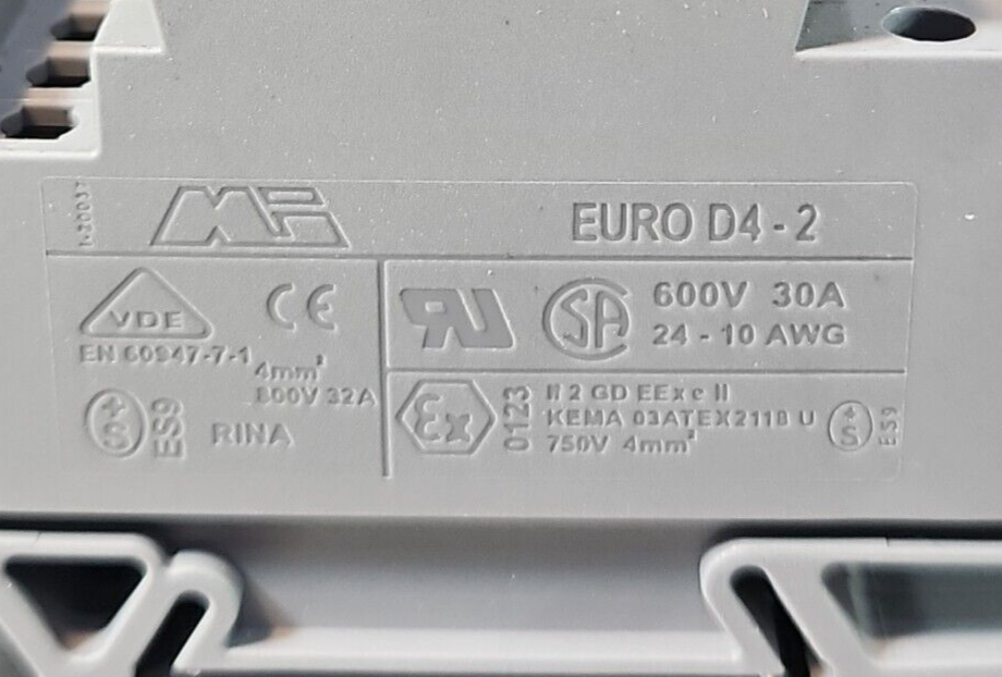 Automatic  Direct Euro D4-2 600V 30A Terminal Block Lot of 44            loc3A26