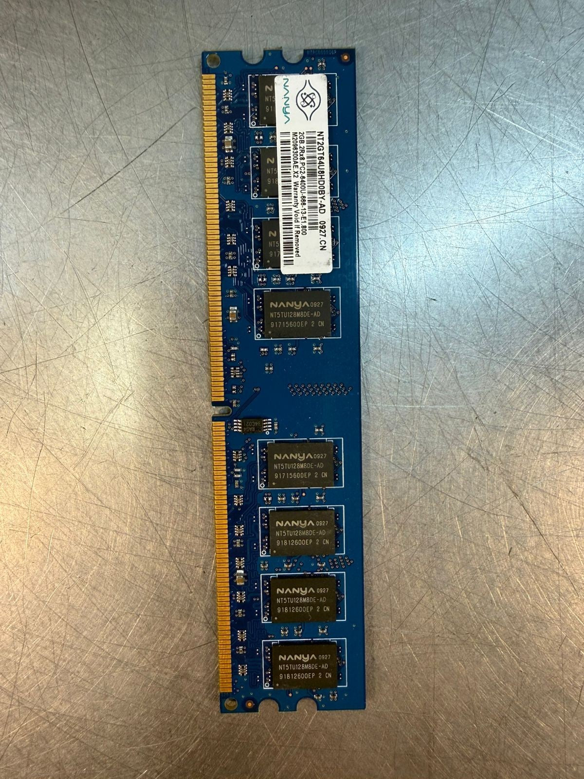 Nanya NT2GT64U8HD0BY-AD 2 GB 2Rx8 PC2-6400U-666-13-E1.800          (5.3.5)