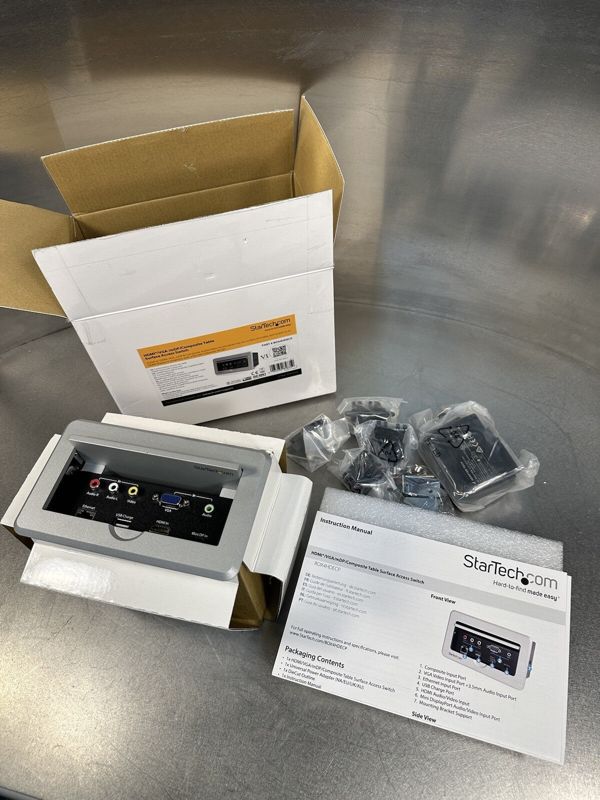 Startech.com Conference Table Connectivity Box HdmiVgaMini Displayport BIN1.1.1