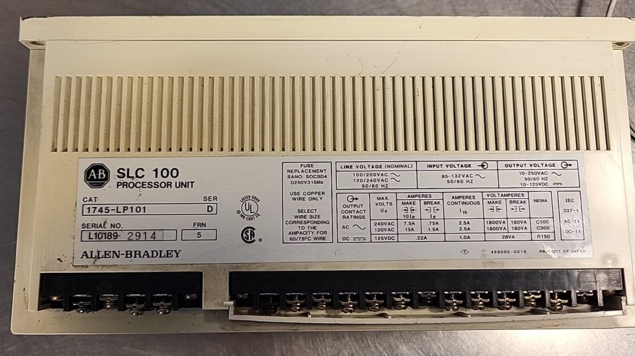 Allen Bradley SLC 100 1745-LP101   Program. Controller   Ser. D (BIN 4.5.4)