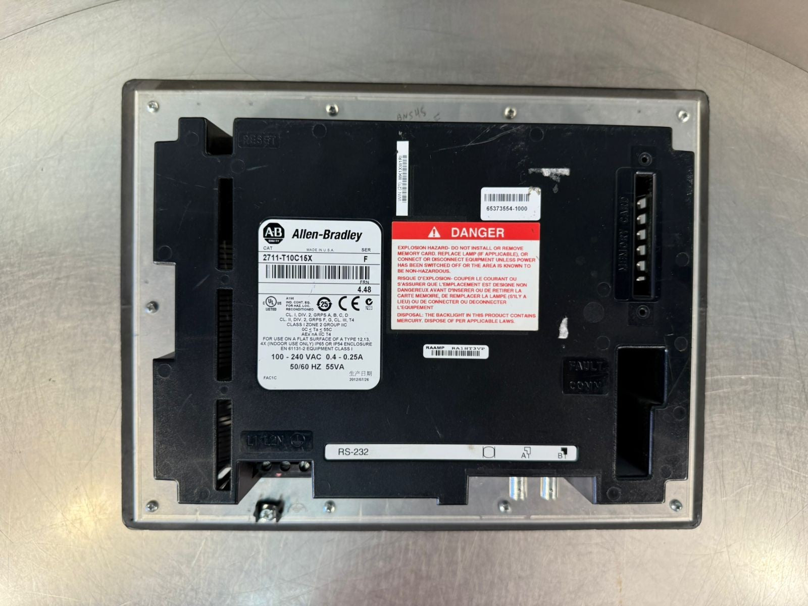 Allen Bradley 2711-T10C15X /F FRN 4.48 100-240V 0.4-0.25A (10.5.5)