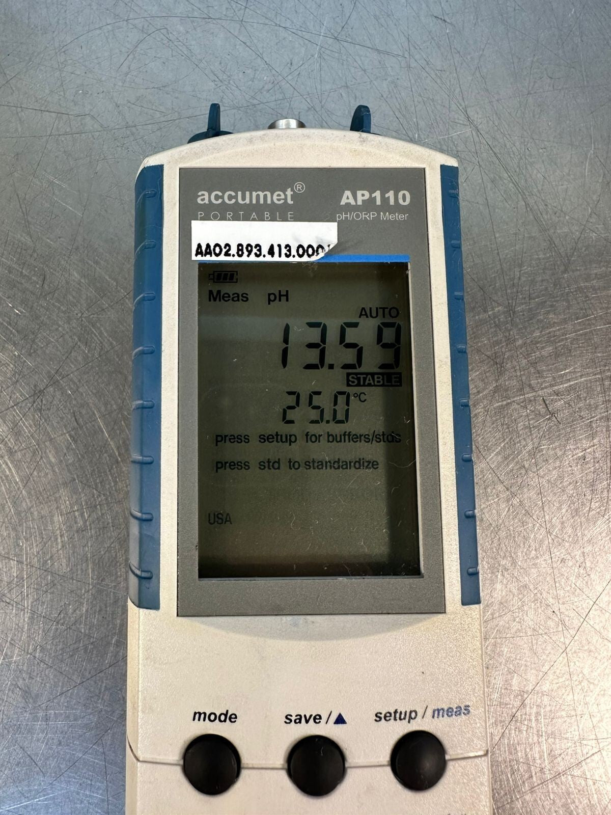 Accumet Ap110 Portable Ph/Orp Meter                    (4.3.4)