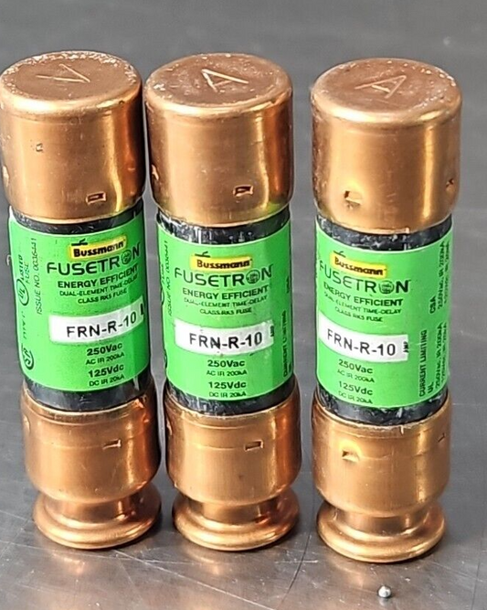 Bussmann FRN-R-10 Time Delay Fuses 10 Amp 250V (lot of 5)                 loc4E6