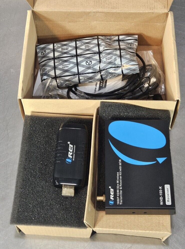 REI WHD-100-K receiver 1080p hdmi 50m wireless transmitter & receiver.  (BIN744)