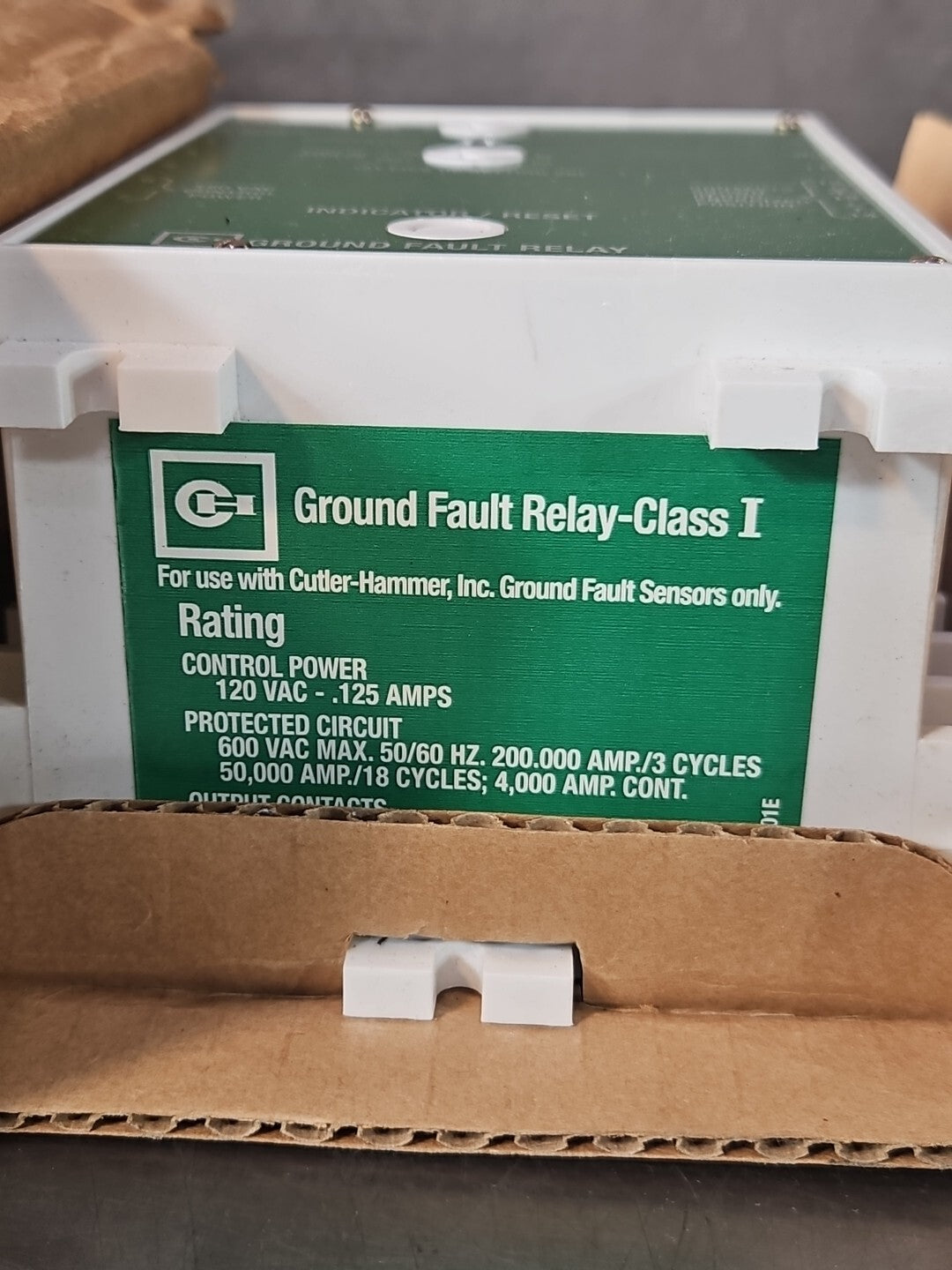 Eaton Cuttler Hammer GFR12M Groud Fault Relay Class I                   (BIN755)