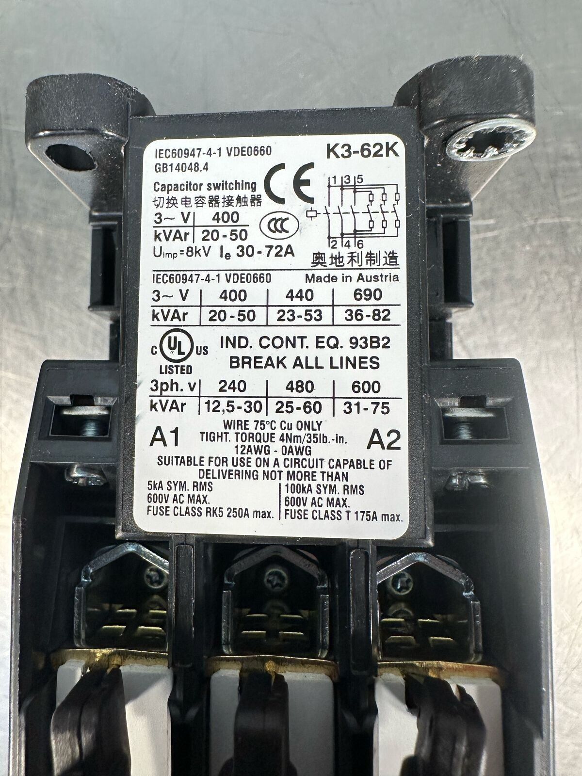 Eaton Cutler-Hammer K3-62K00 600V 3PH 175A MAX CONTACTOR MODULE (7.2.4)