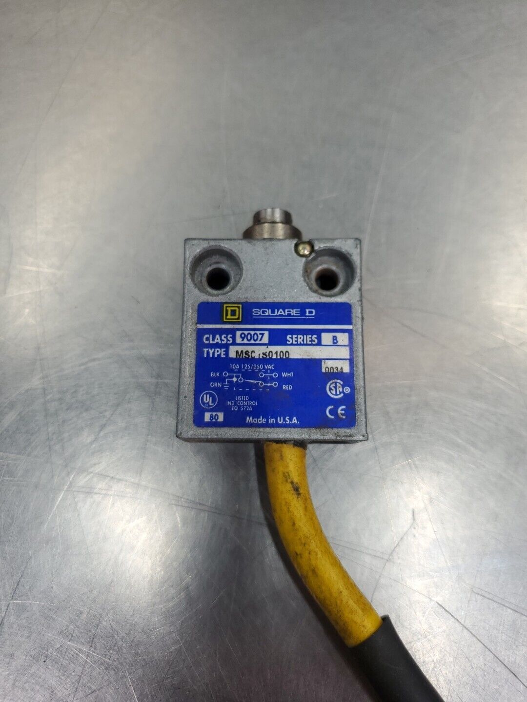 SQUARE D MS01S0100 MICRO LIMIT SWITCH, CLASS 9007 SER B.                  5E-7/2