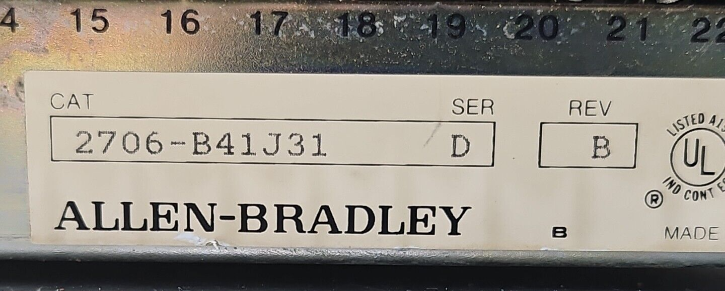 Allen Bradley 2706-B41J31 Ser D Operator Interface                       loc1C41