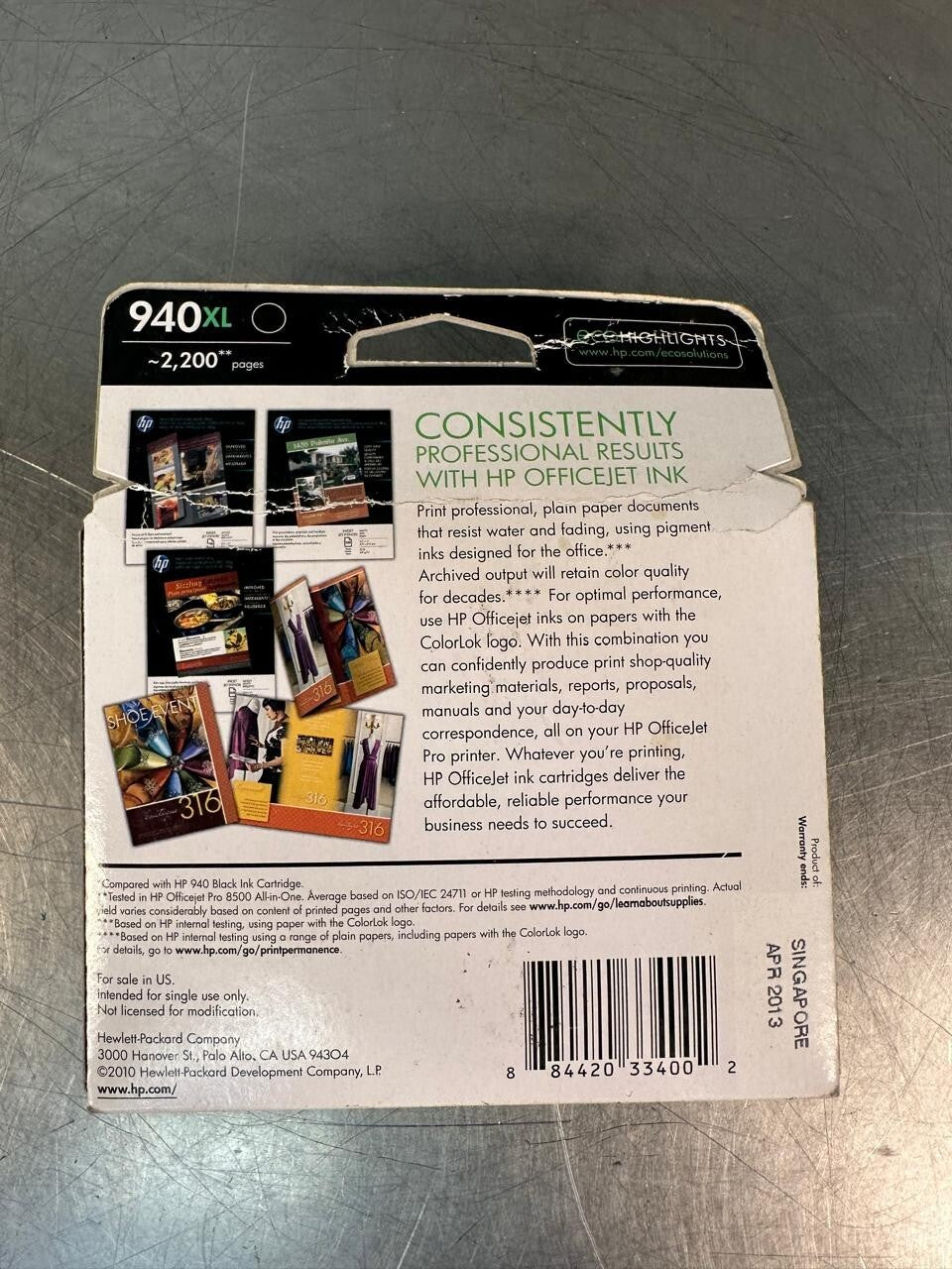 Hp 940XL Black Ink Cartridge C4906AN Genuine NEW (5.3.3)