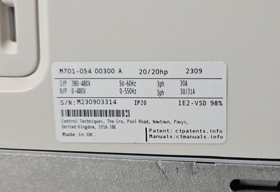 Control Techniques M701-05400300A  20/20 HP  380-480V.                  (BIN755)
