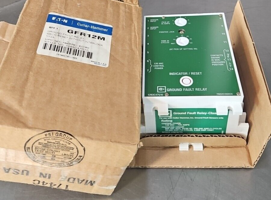 Eaton Cuttler Hammer GFR12M Groud Fault Relay Class I                   (BIN755)
