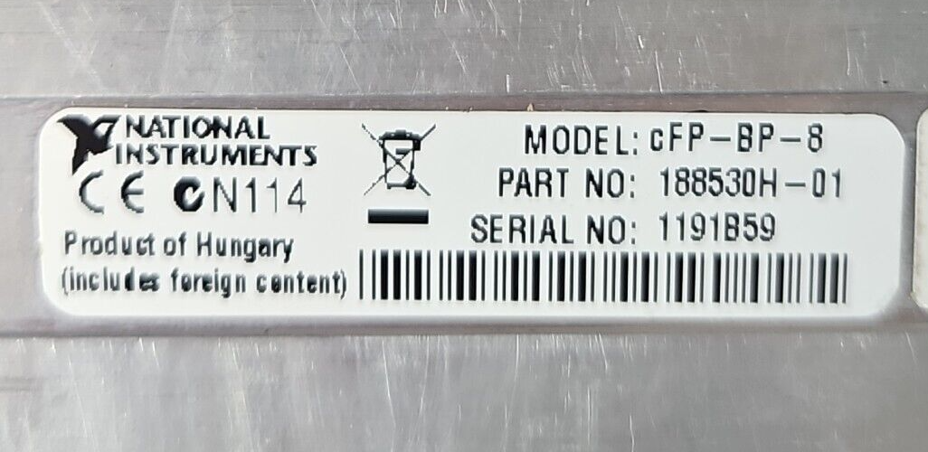 National Instruments cPF-BP-8 /2120/DI-301/CB-1/DO-401/AI-118/AO-210    (BIN325)