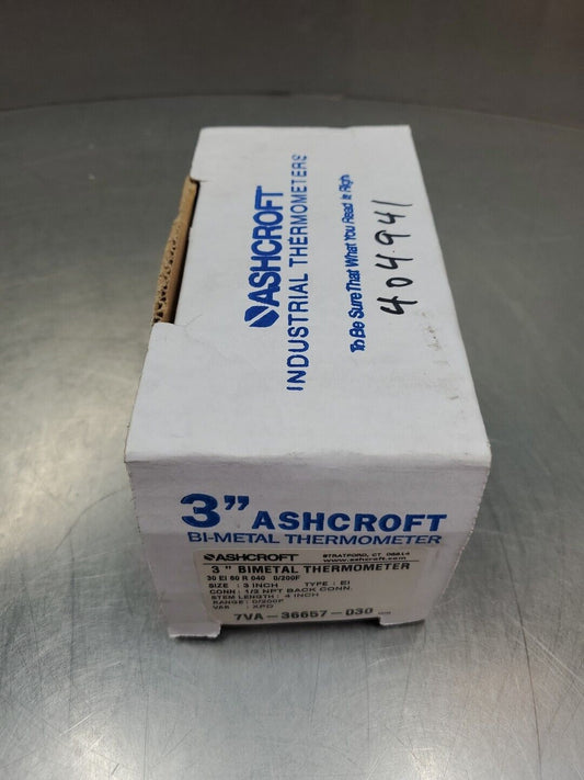 ASHCROFT 3'' BIMETAL THERMOMETER,  (30 EI 60R 040)                          6D-9