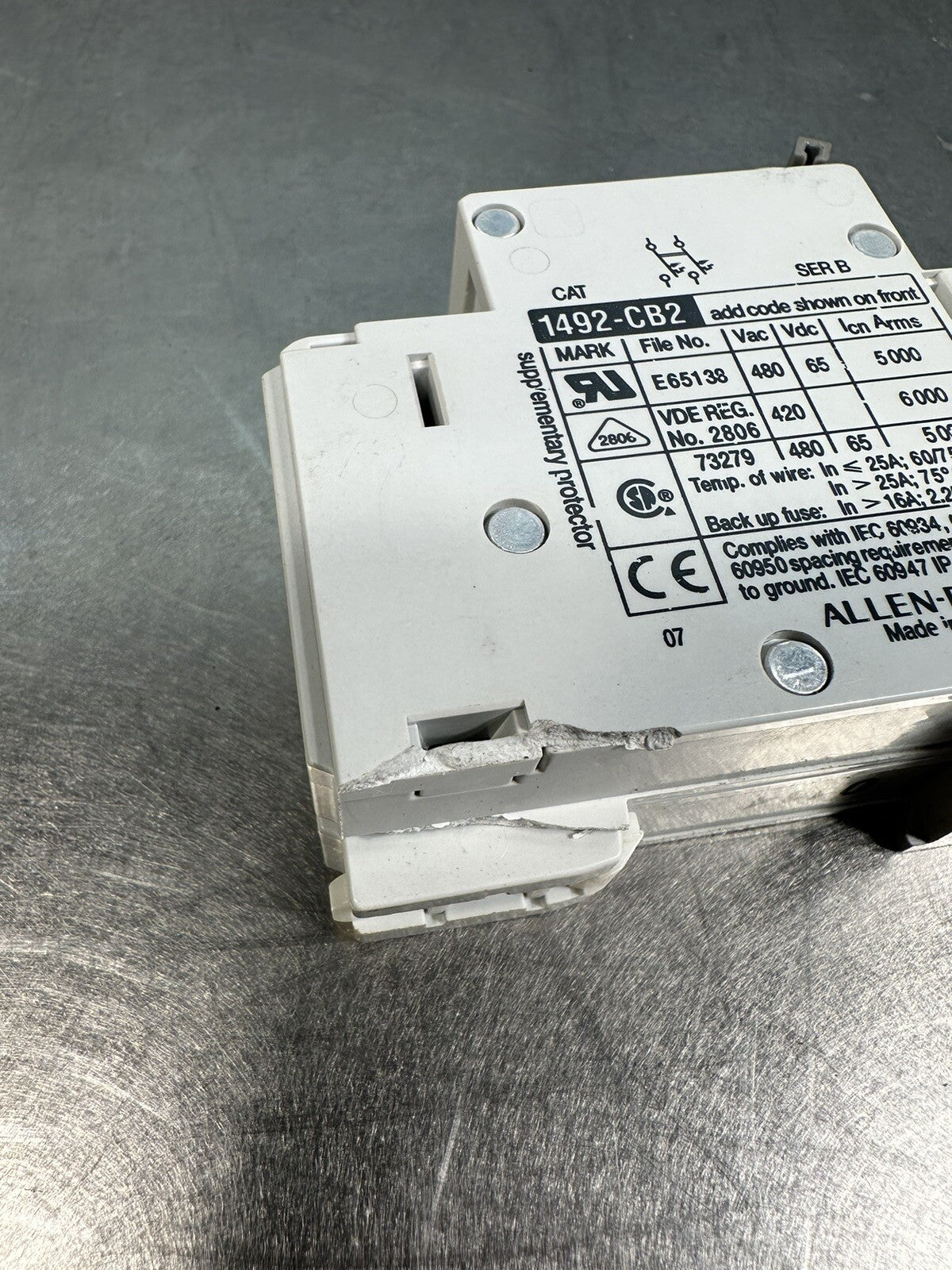 Allen Bradley 1492-CB2 H060 2-Pole  (BIN1.1.1)