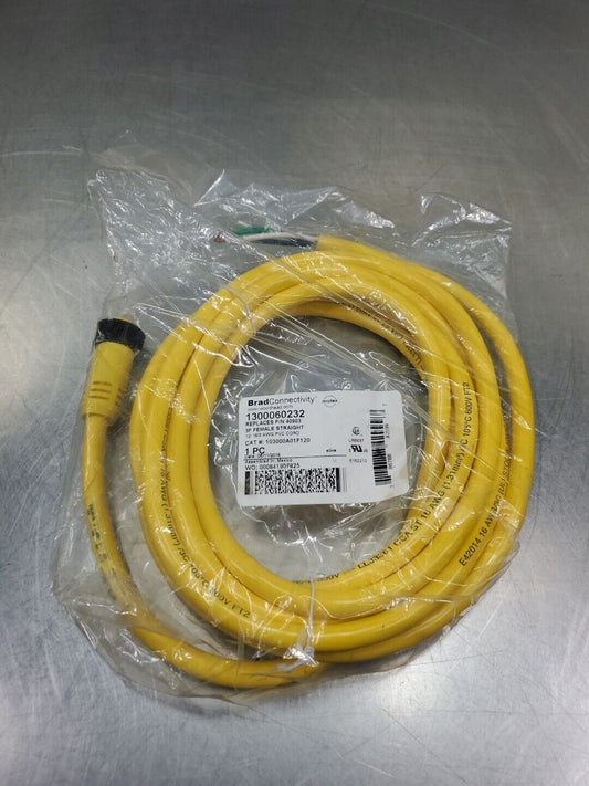 BRAD CONNECTIVITY 1300060232 3P FEMALE STRAIGHT 12' 16/3 PLC Cord.         5E-27