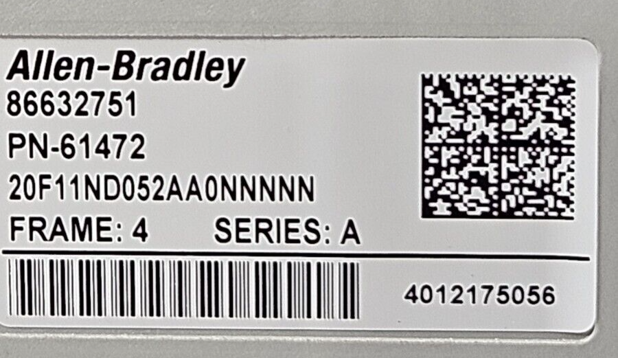 Allen-Bradley 20F11ND052AA0NNNNN PowerFlex753 AC Drive                 (BIN362)
