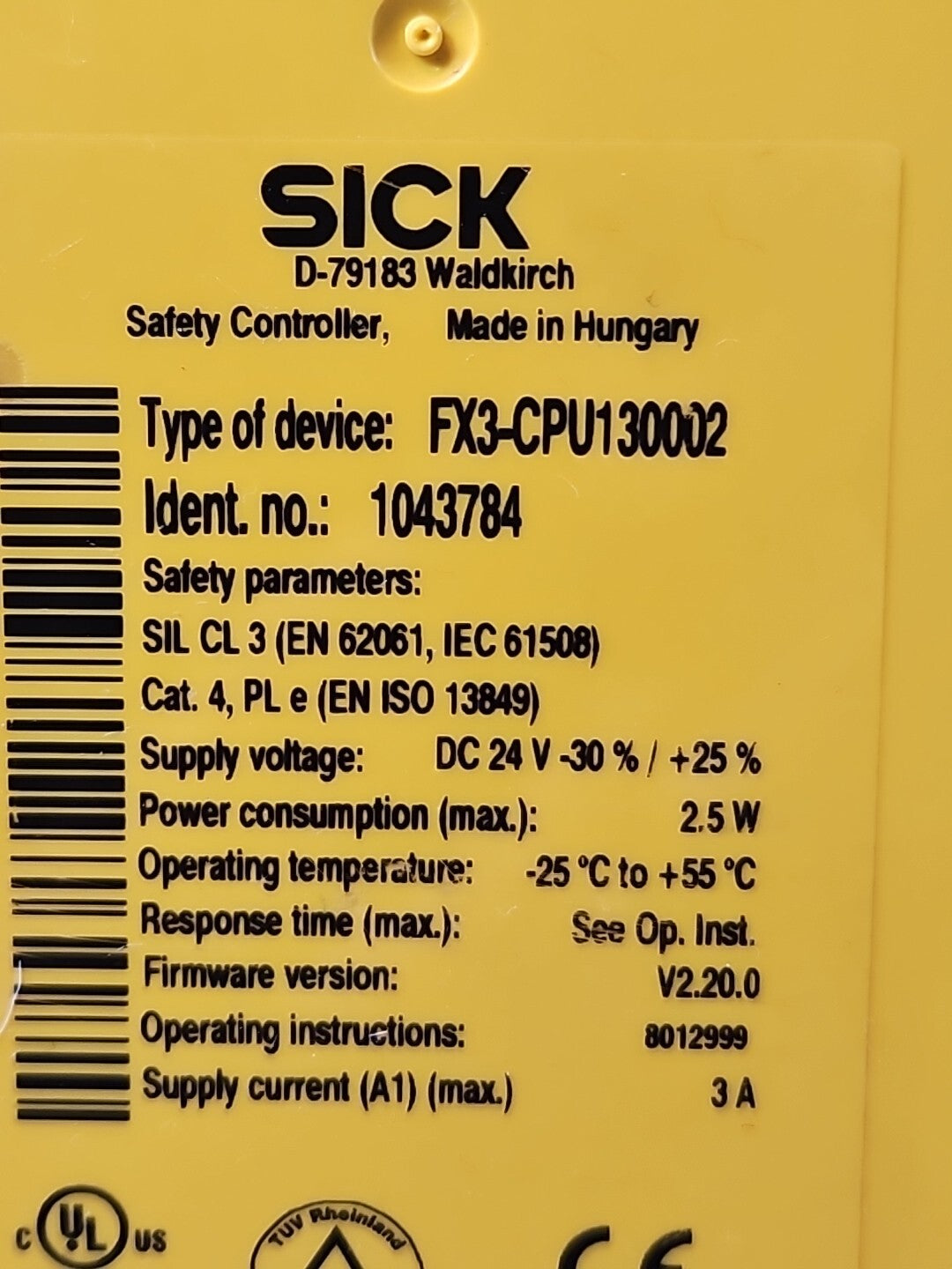 SICK FX3-CPU130002 Safety Relay    (BIN4.4.5)