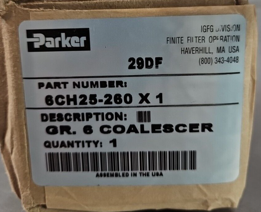 Parker 6CH25-260X1 Pneumatic Filter Element                             (BIN352)