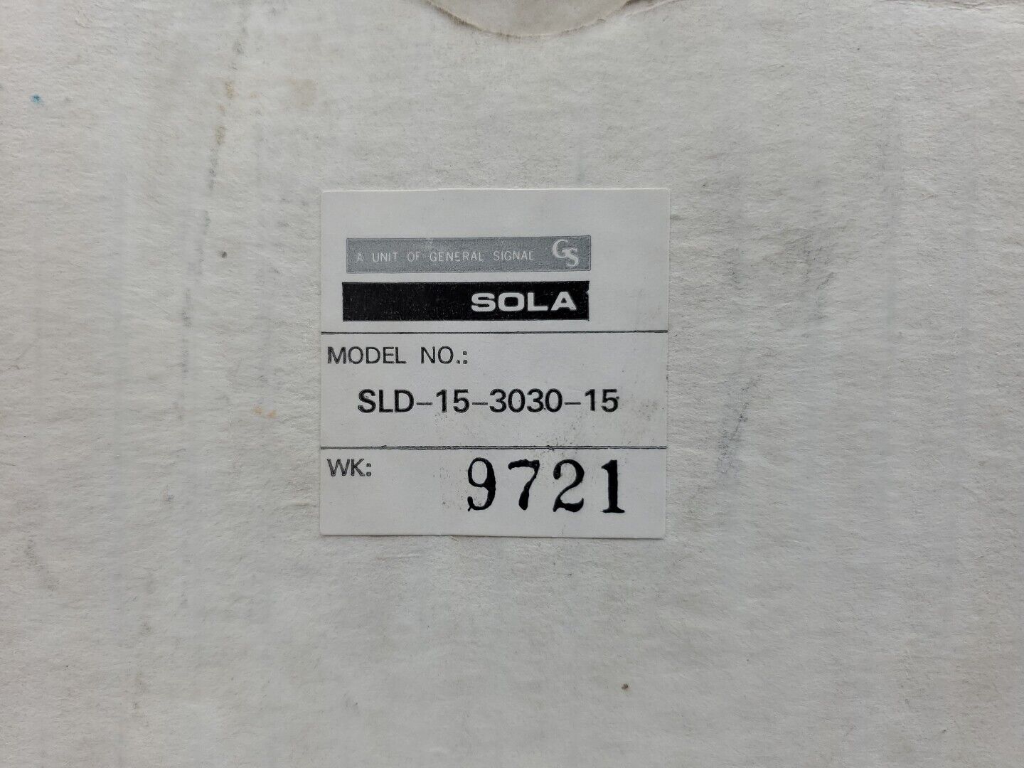 SOLA SLD-15-3030-15 REGULATED Power Supply.                                4B-39