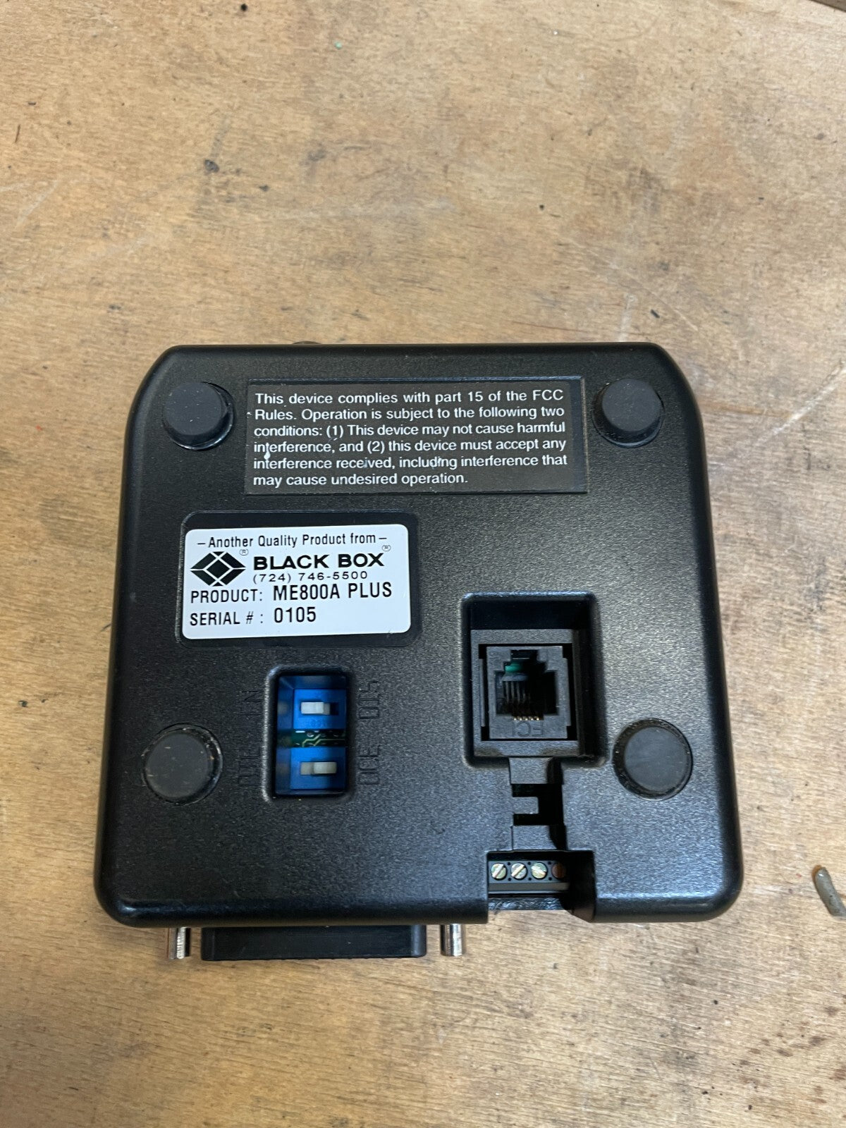 Black Box ME800A-Plus Black 120V 20W Loopback Async Short Haul Modem (bin1.1.1)