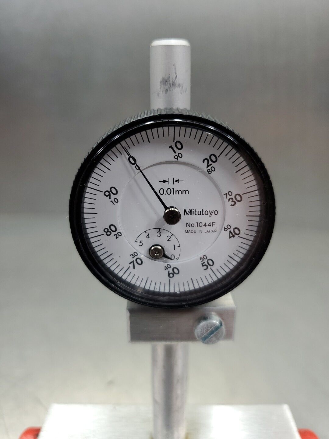 Mitutoyo 1044F Dial Indicator Force Gage w/T-Bar Eclipse Horseshoe Mount.  6E-12