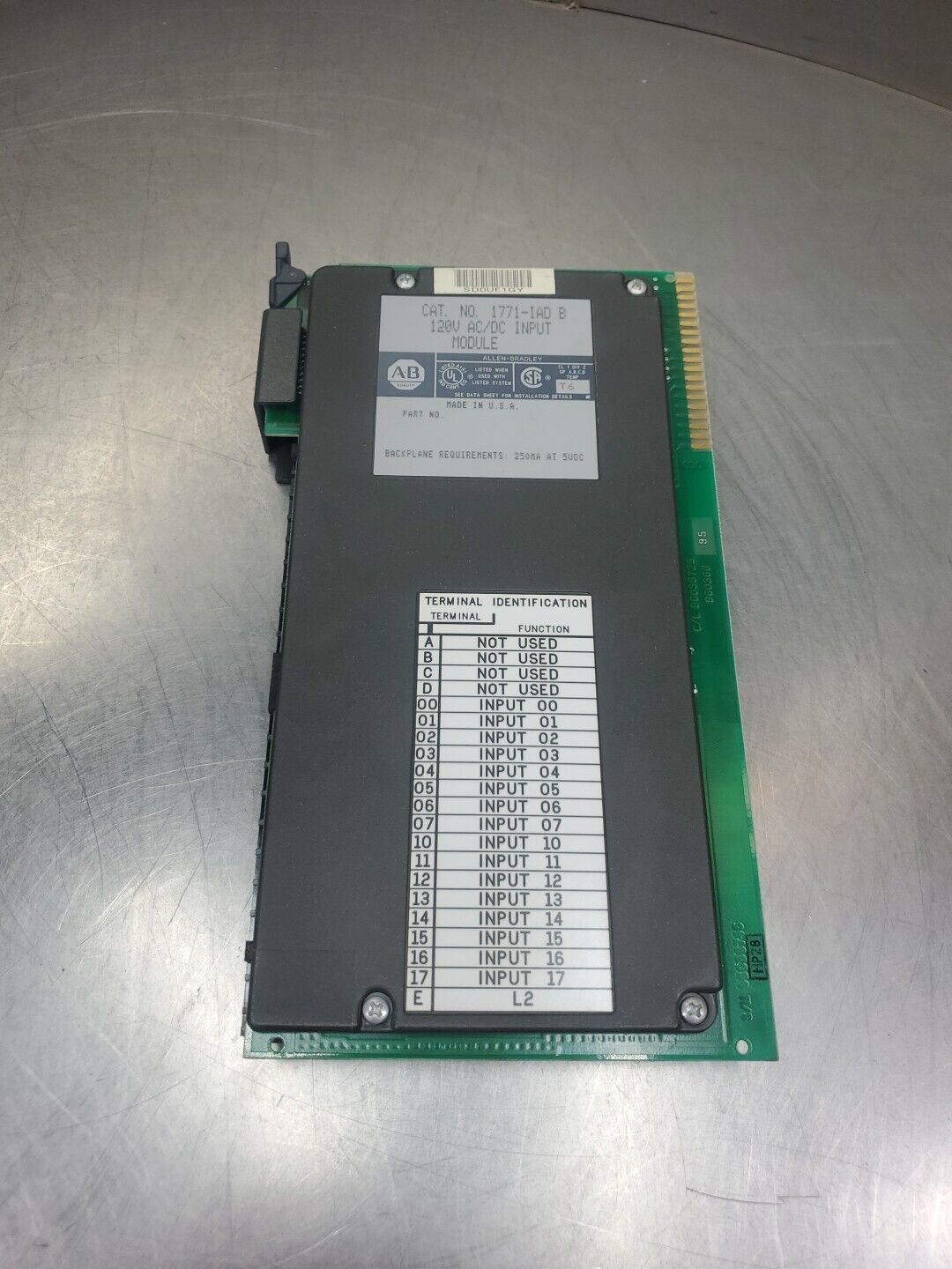 Allen Bradley 1771-IAD/B 120V AC/DC Input Module.                          3E-36