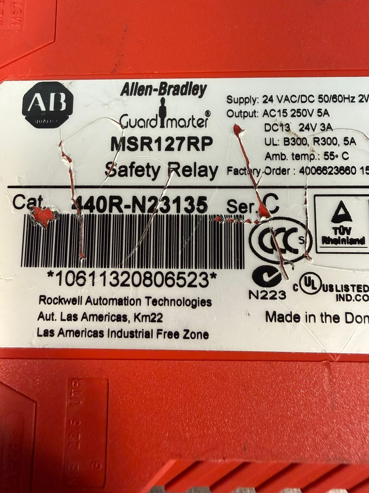 Allen Bradley 440R-N23135 /C Guardmaster MSR127RP Safety Relay     (2.1.5)