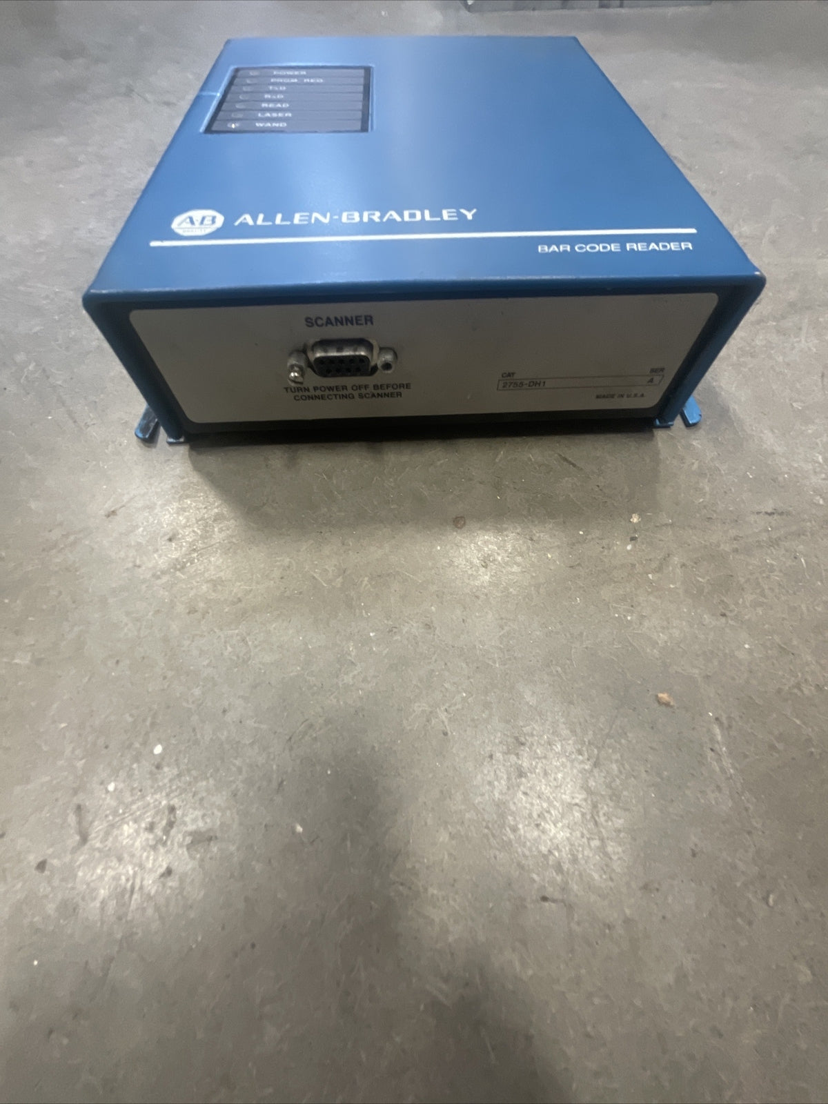 ALLEN BRADLEY 2755-DH1 BAR-CODE READER, SERIES-A, 130VAC, 50/60HZ @1D