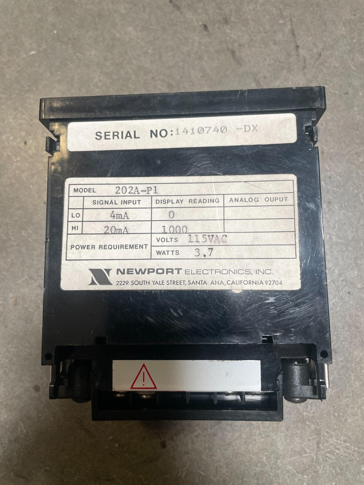 Newport Electronics 202A-P1 Digital Panel Meter Display *Working* @2B(BIN4.4.4)