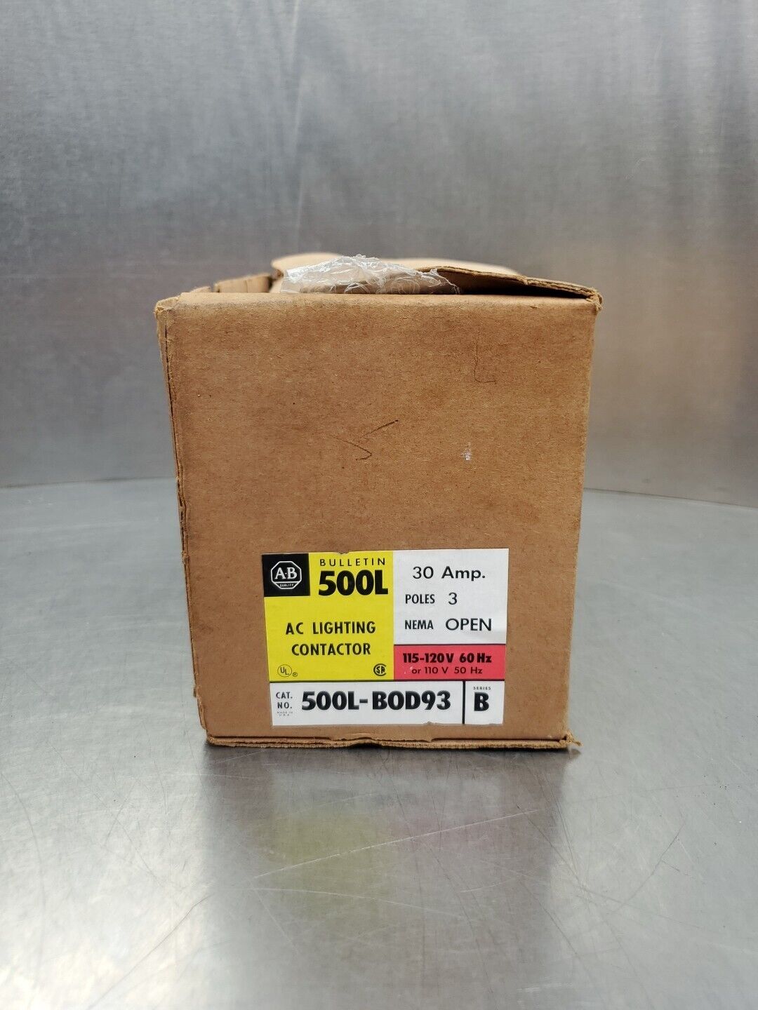 Allen-Bradley 500L-B0D93 AC Contactor, 30A 115-120V 60Hz.                  4D-43