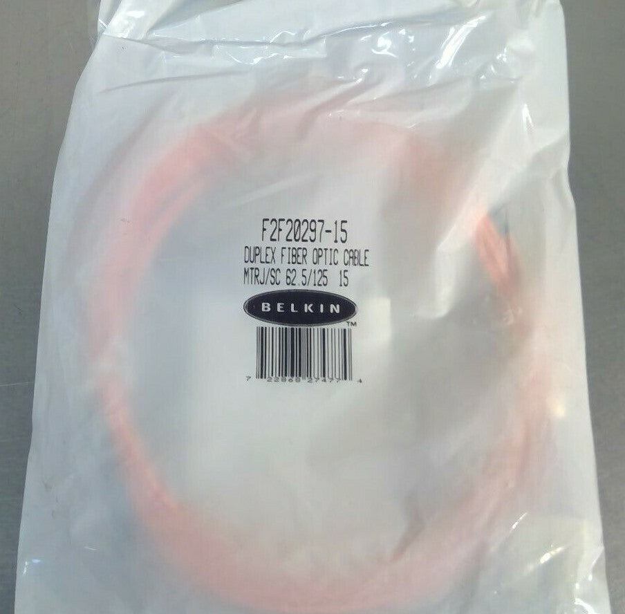 Belkin F2F20297-15 Duplex Fiber Optic Cable MTRJ/SC;62.5/125; 15M           5A-5