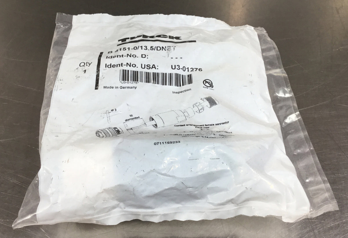 Turck B 4151-0/13.5/DNET Circular Socket Connector U3-01276.              5B-4/7