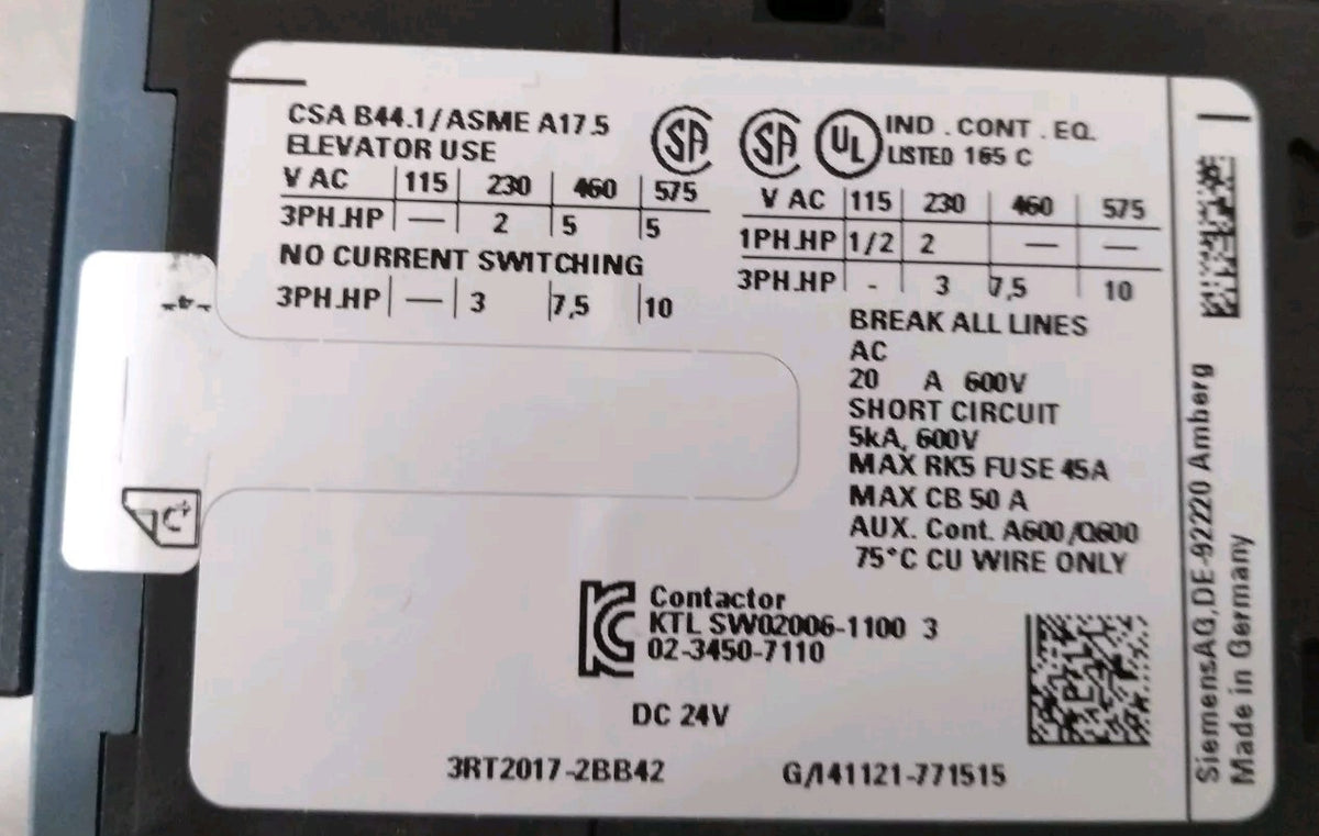 Siemens 3RT2017-2BB42 / 3ZX1012-0RH21-1AA1 Contactor                     Loc4E47