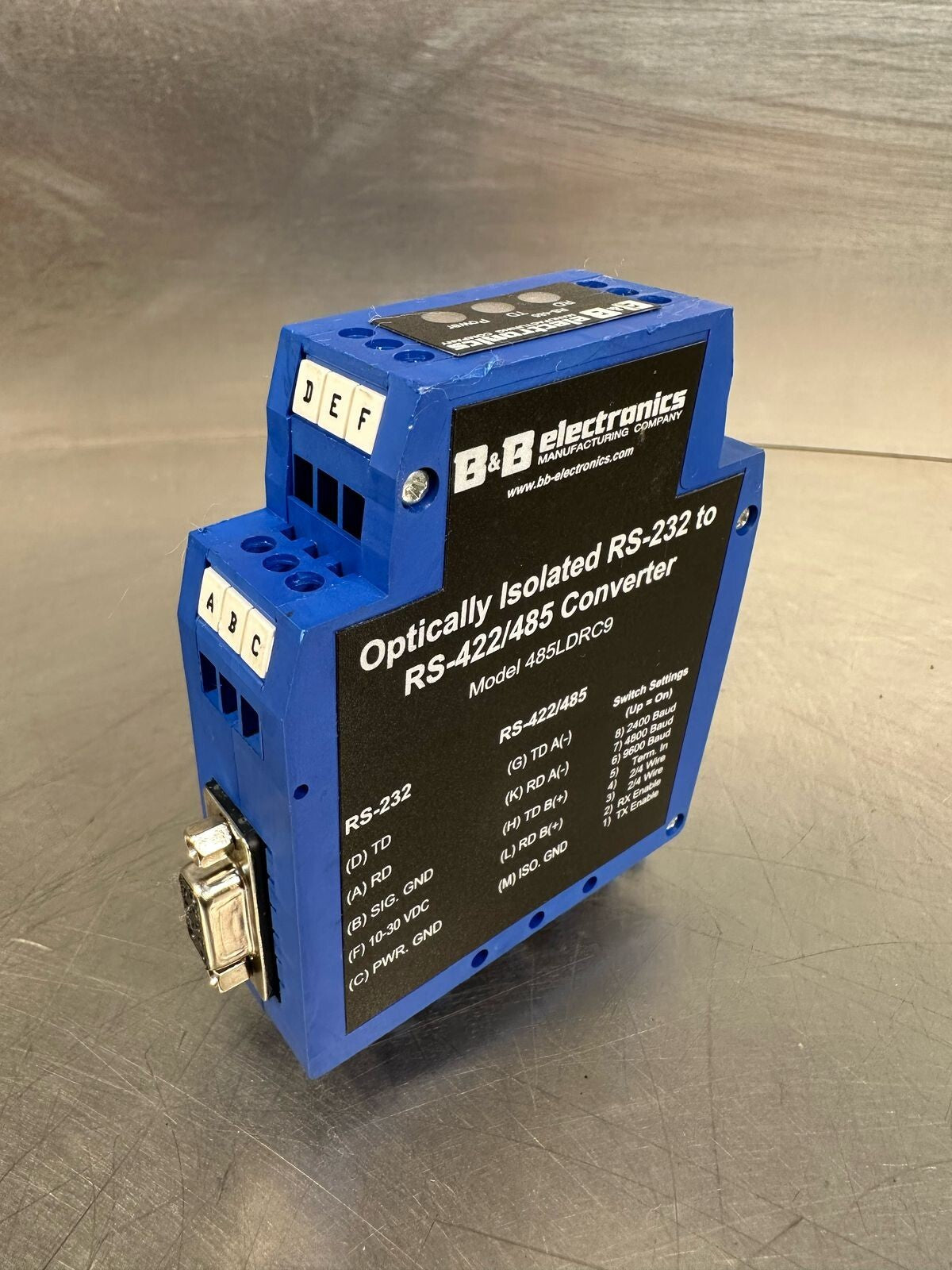 B&amp;b 485LDRC9 Optically Isolated RS-232 to RS-422/485 Conver