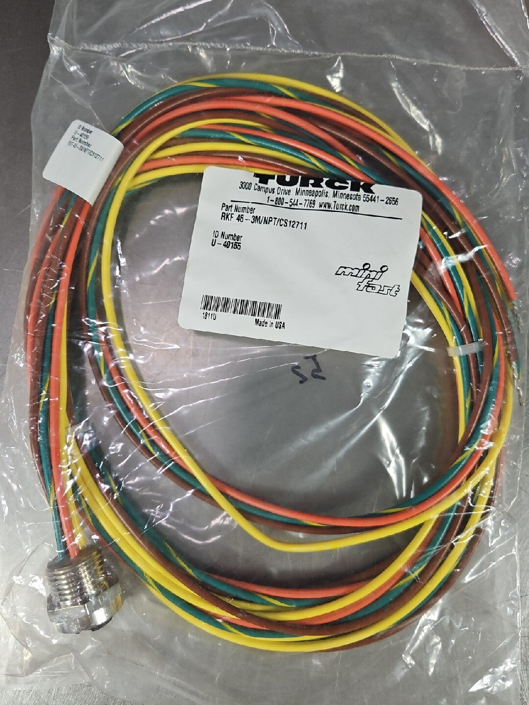 TURCK RKF 46-3M/NPT/CS12711 PLC Cable                                  Loc 5E-12