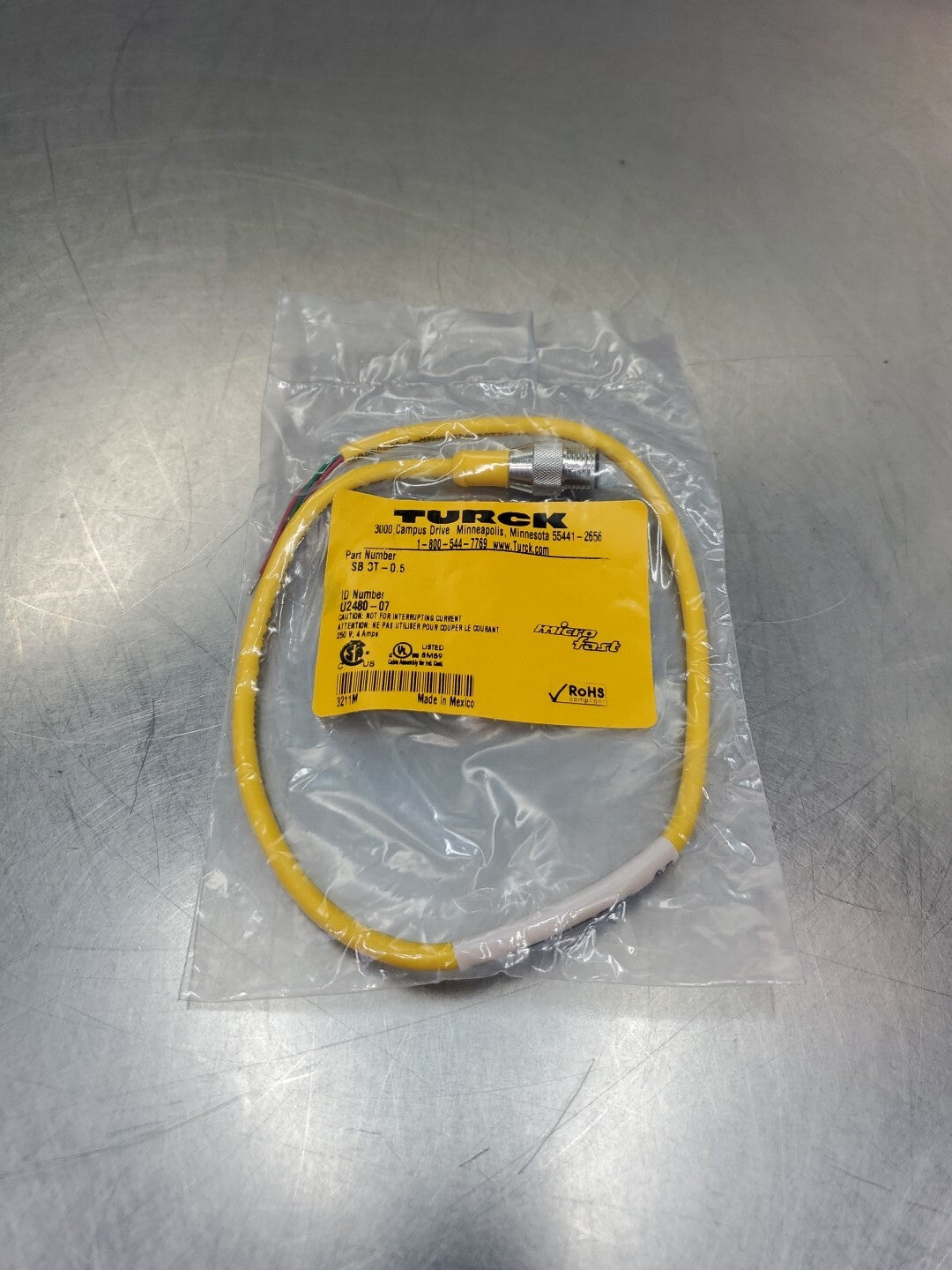 TURCK SB 3T-0.5 (U2480-07) PLC Cordset.                                    5E-23