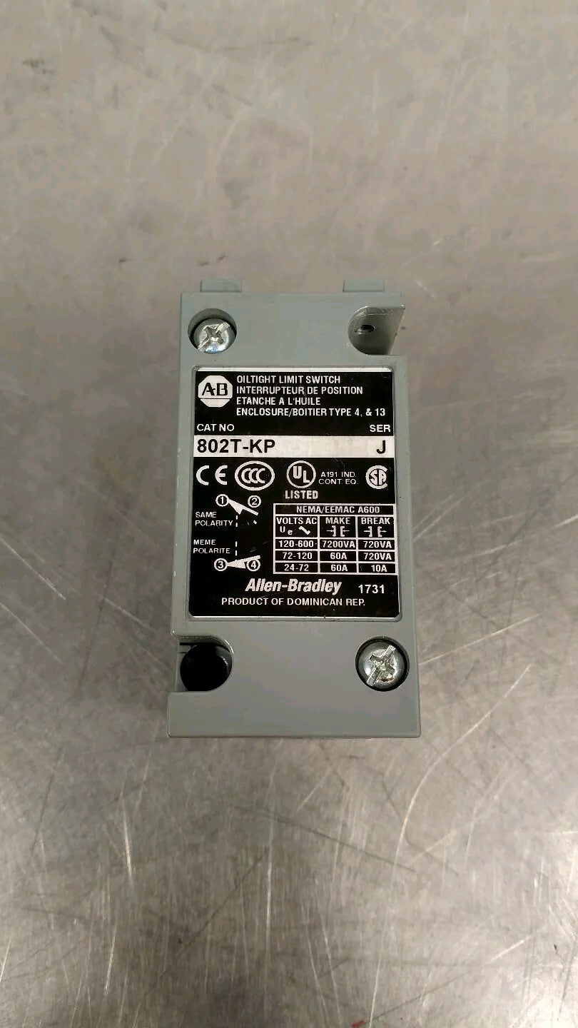 Allen Bradley 802T-KP Oiltight Limit Switch, Series J.                    5E-7/2