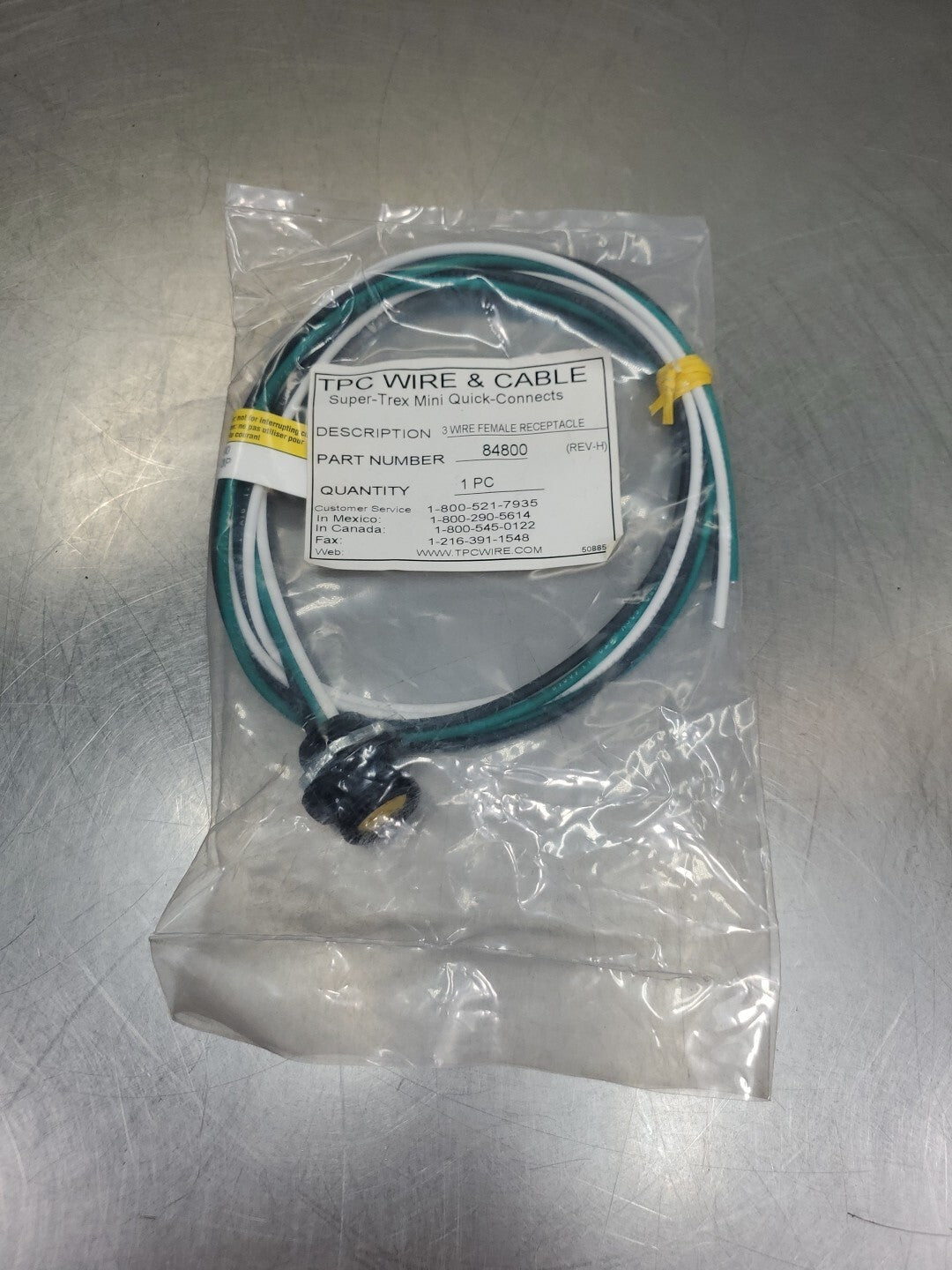 TPC WIRE &amp; CABLE SUPER-TREX QUICK-CONNECT 84800 3-Wire Fem. Receptacle.    5E-18