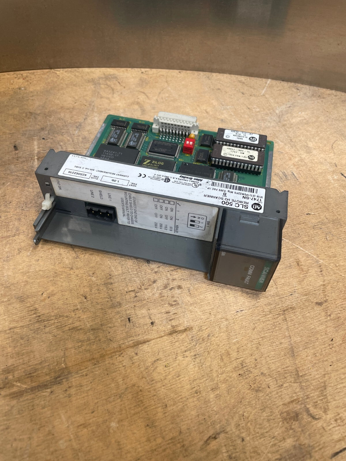 Allen-Bradley SLC 500 Black &amp; Green Remote I/O Scanner 1747SN series B E12