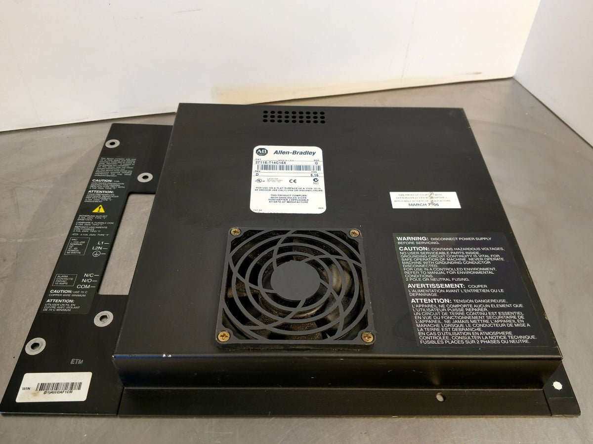 ALLEN BRADLEY 2711E-T14C15X PANELVIEW 1400e SER G REV D FRN 5.16 BackPanel BIN#5