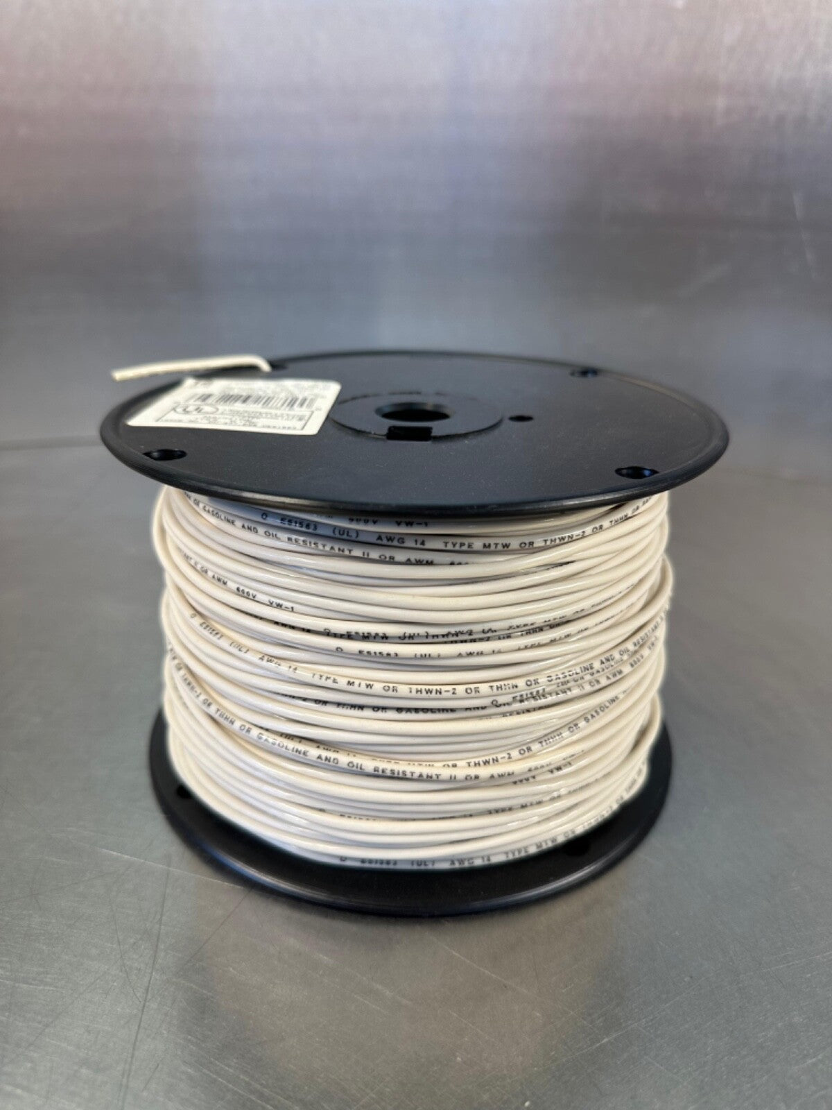14 Gage Copper (19 Strands) White 600V 500 Ft E-51583 Insulated (5E-26)