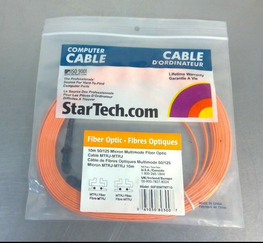 StarTech 50FIBMTMT10 10m 50/125 Micron Fiber Optic Cable MTRJ-MTRJ.         5A-5