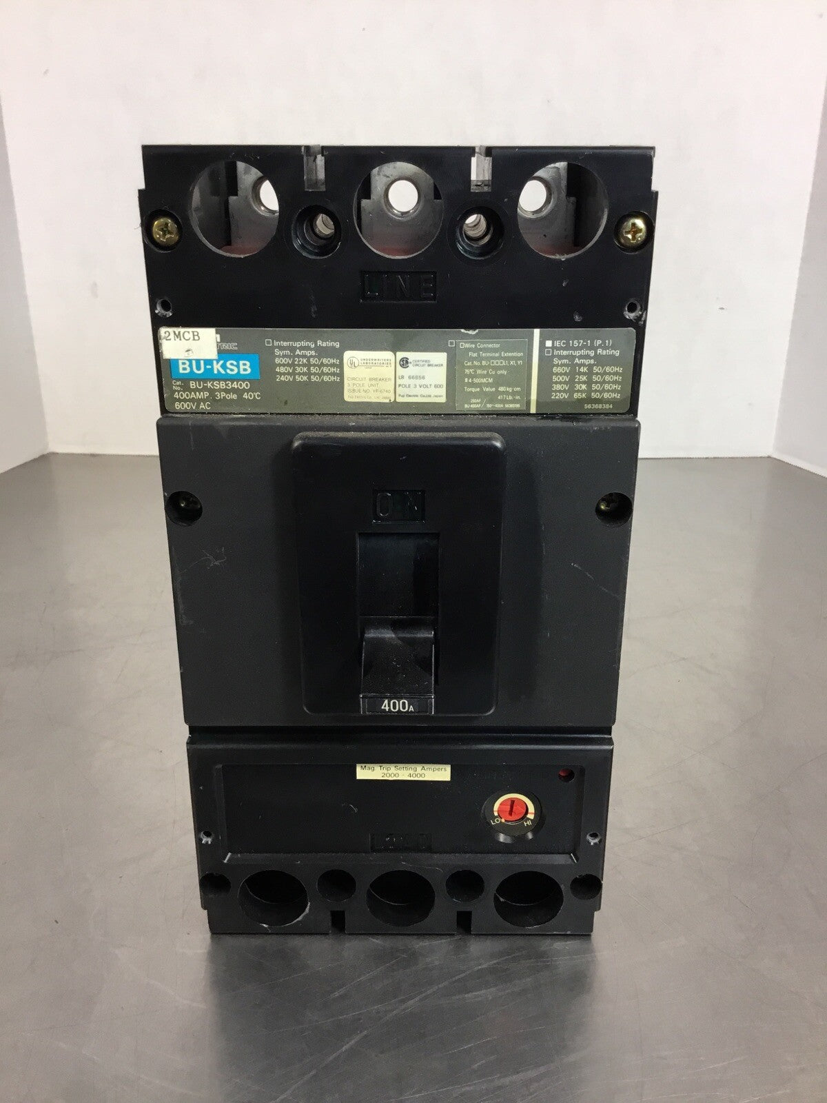 Fuji BU-KSB3400 400A Circuit Breaker 3 Pole 600VAC   4C